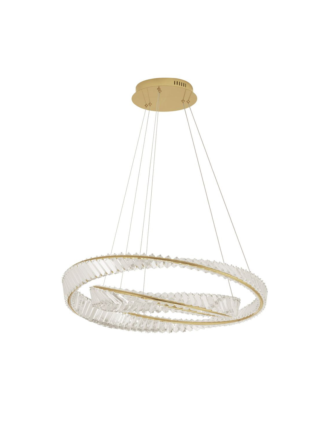 Suspension Aurelia dorée, cristal, H 150 cm (9333063)