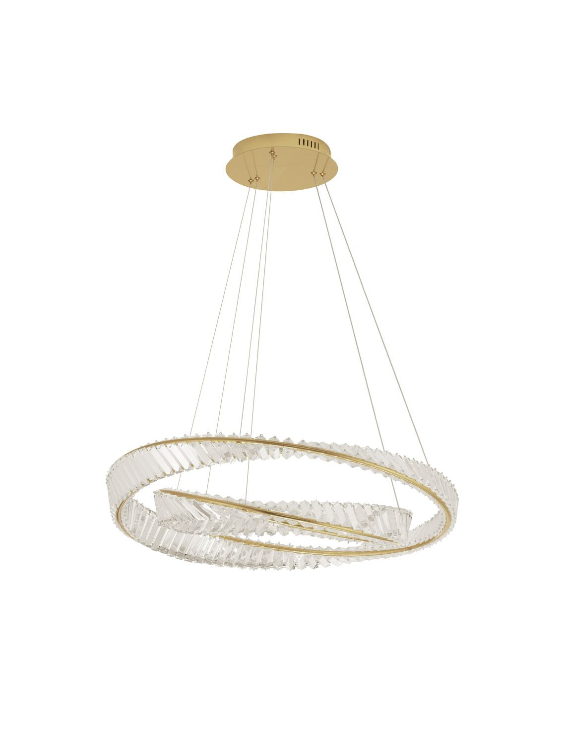 Suspension Aurelia dorée, cristal, H 150 cm (9333063)