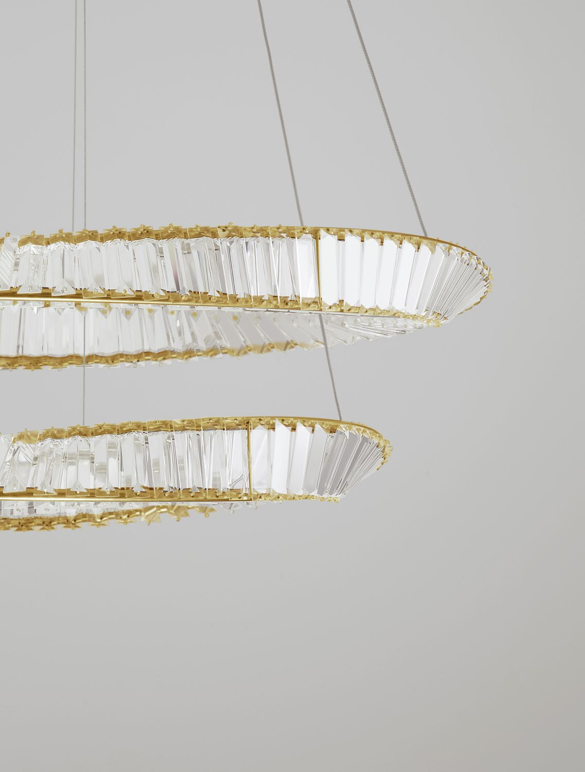 Suspension Aurelia dorée, cristal, H 150 cm (9333063)