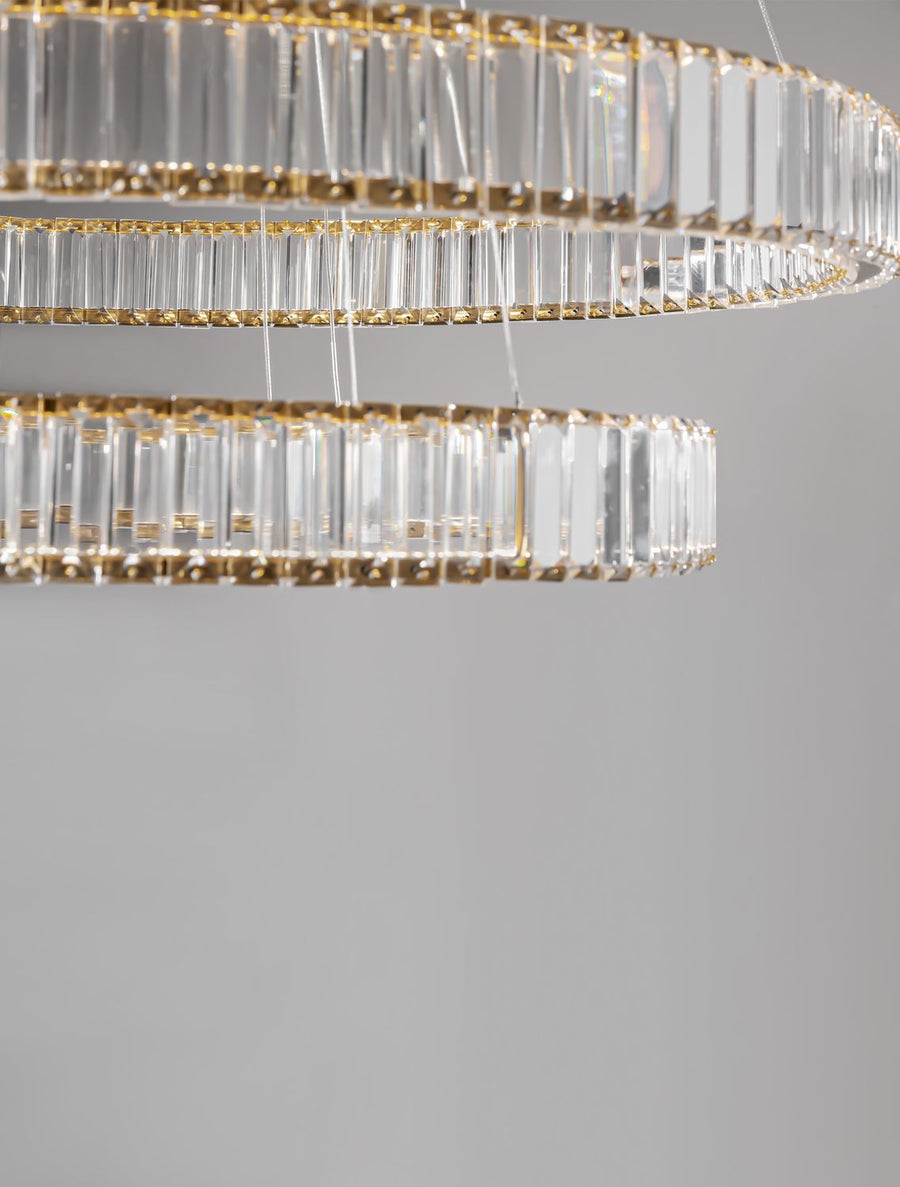 Suspension Aurelia dorée, cristal, H 150 cm (9333069)