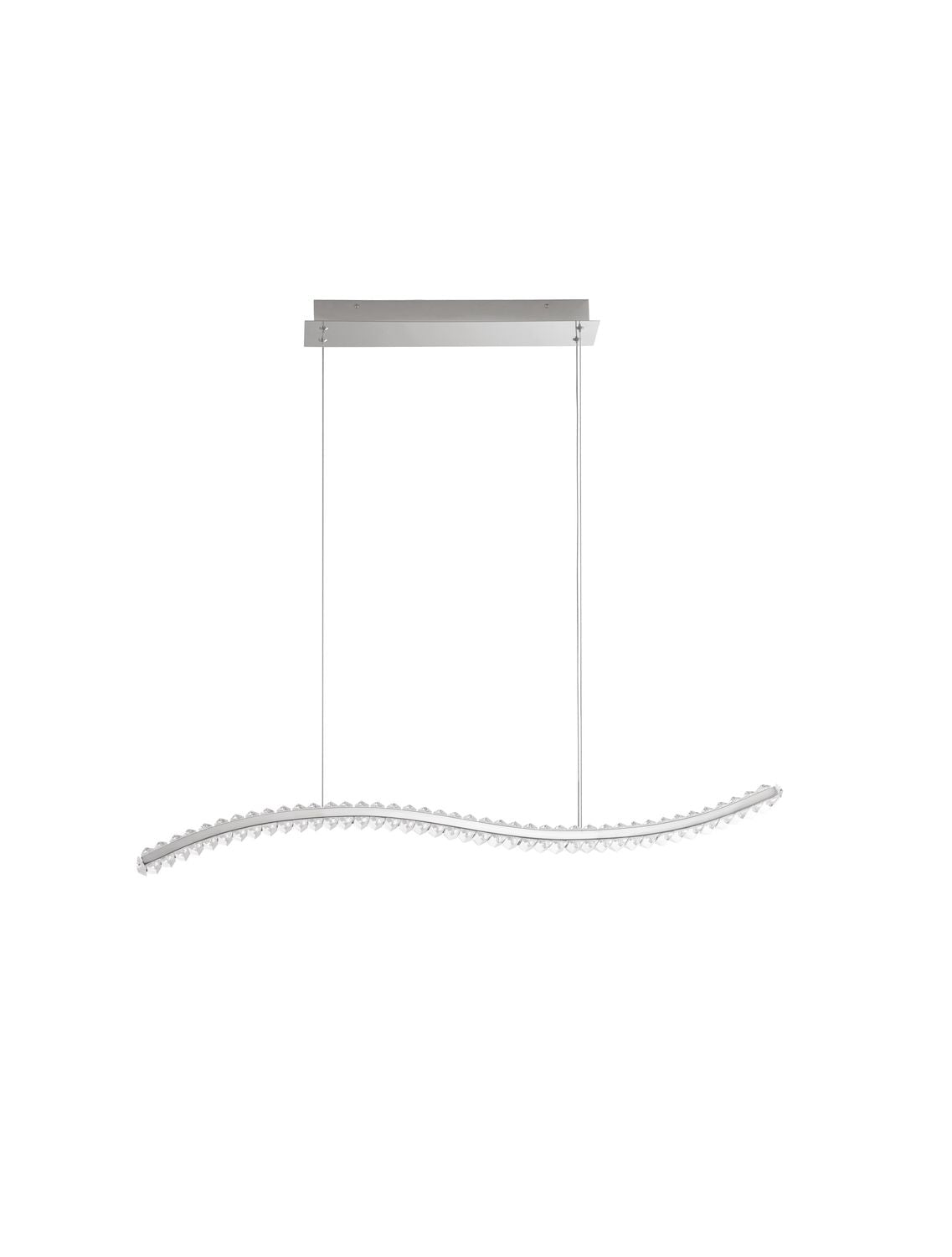 Suspension Aurelia chromée, cristal, H 150 cm (9333070)