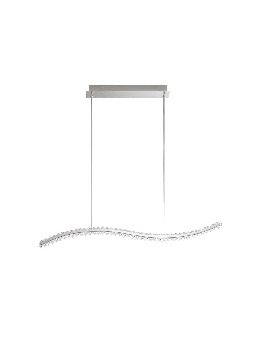 Suspension Aurelia chromée, cristal, H 150 cm (9333070)