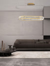 Suspension Aurelia dorée, cristal, H 150 cm (9333073)