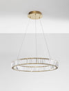 Suspension Aurelia dorée, cristal, H 150 cm (9333075)