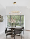 Suspension Aurelia dorée, cristal, H 150 cm (9333076)