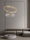 Suspension Aurelia dorée, cristal, H 150 cm (9333077)