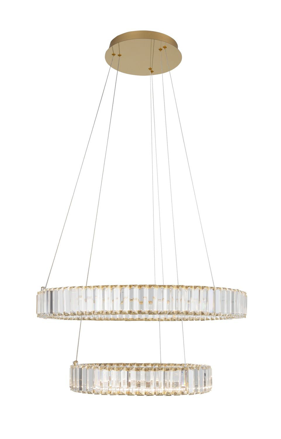 Suspension Aurelia dorée, cristal, H 150 cm (9333077)