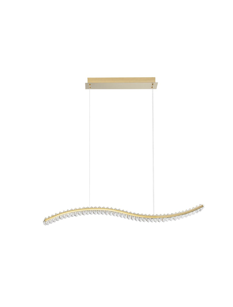 Suspension Aurelia dorée, cristal, H 150 cm (9333078)