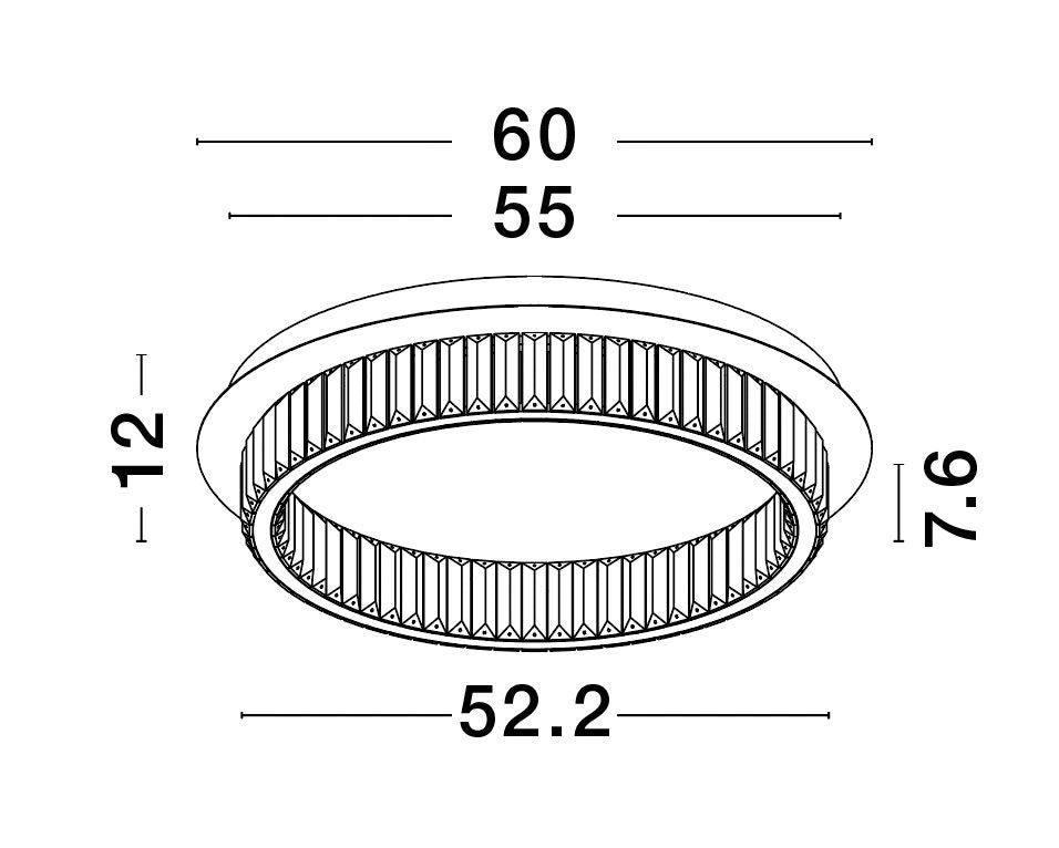 Plafonnier Aurelia doré, cristal, Ø 60 cm (9333080)