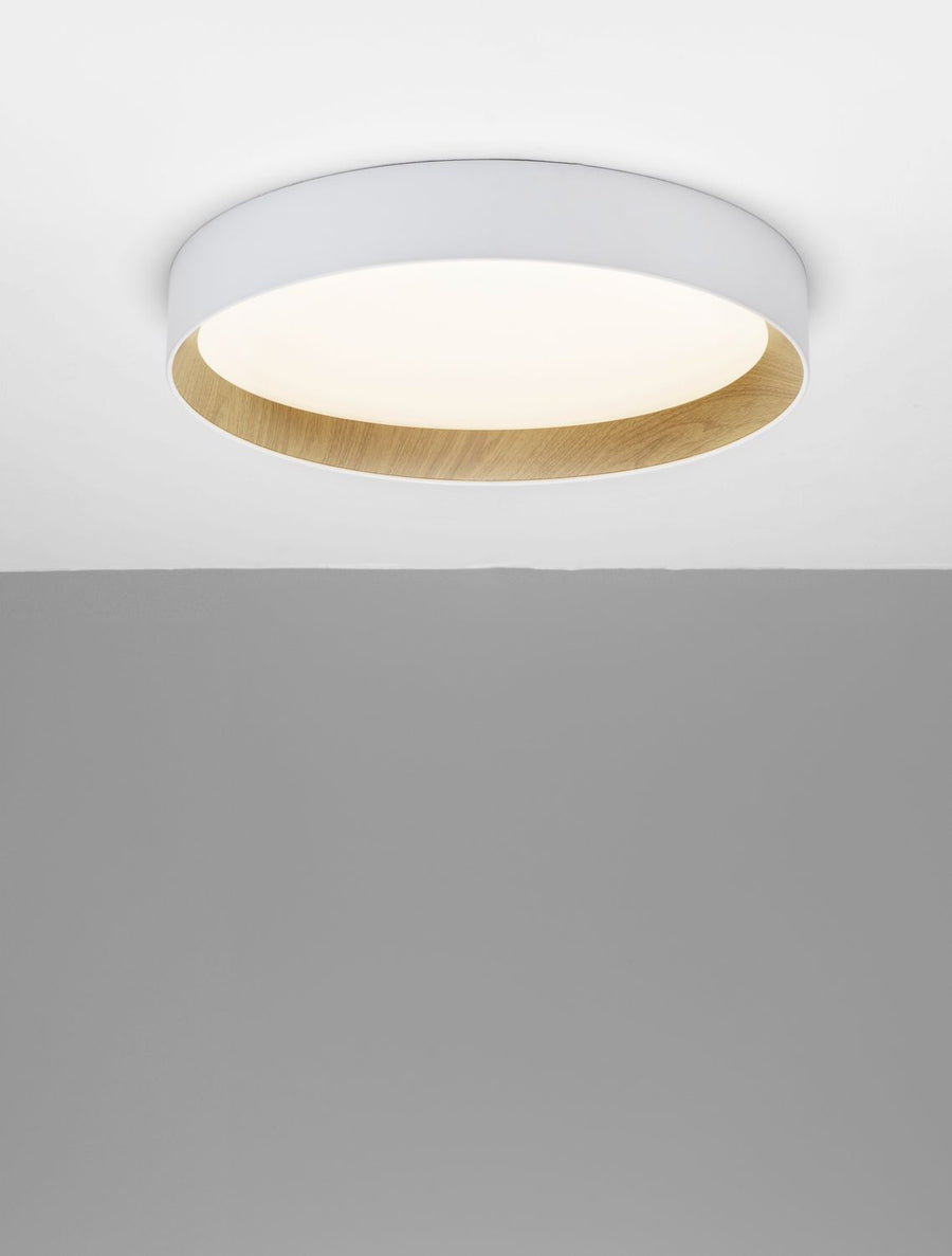 Plafonnier Stake blanc, bois, Ø 60 cm