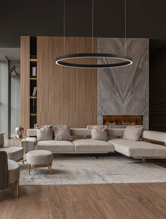 Suspension Elowen noire, H 200 cm