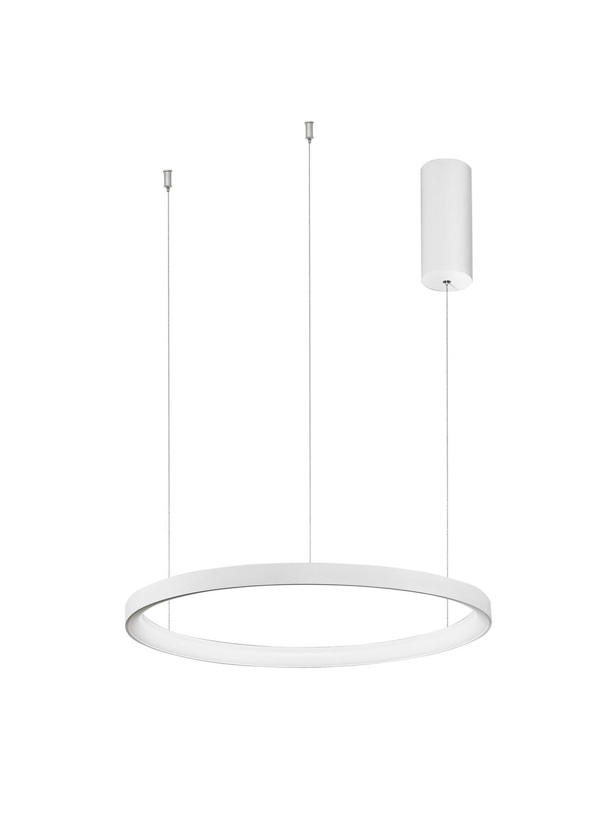 Produit de face sur fond blanc, anneau lumineux relié par trois câbles fins
