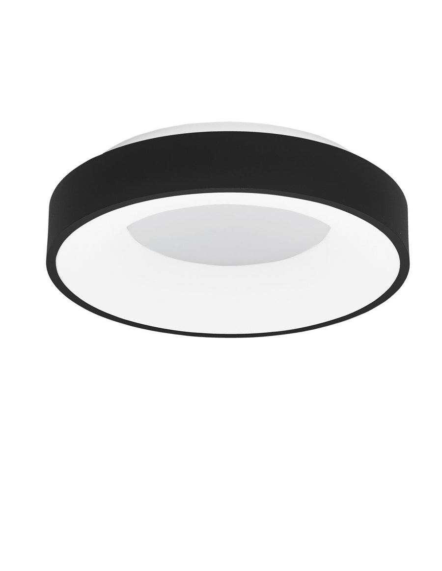 Plafonnier Rando Thin noir, Ø 38 cm