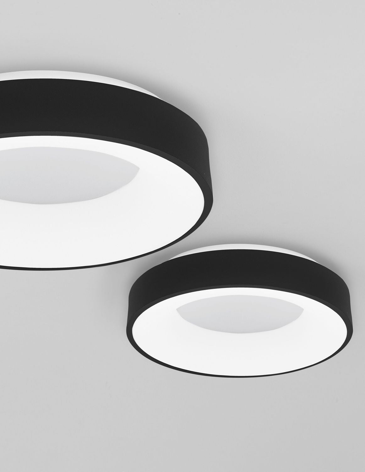 Plafonnier Rando Thin noir, Ø 38 cm