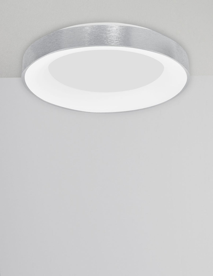 Plafonnier Rando Thin argenté, Ø 60 cm