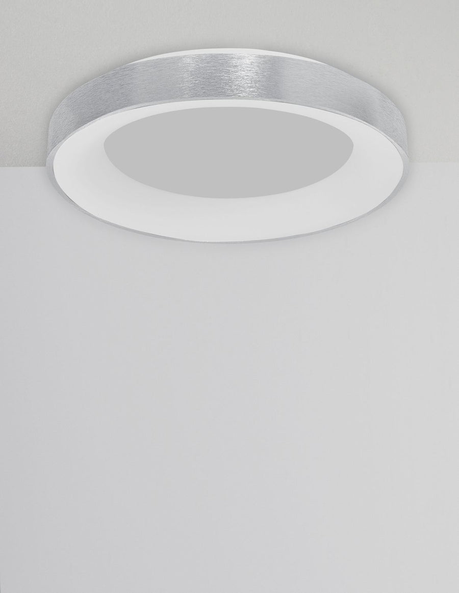 Plafonnier Rando Thin argenté, Ø 60 cm
