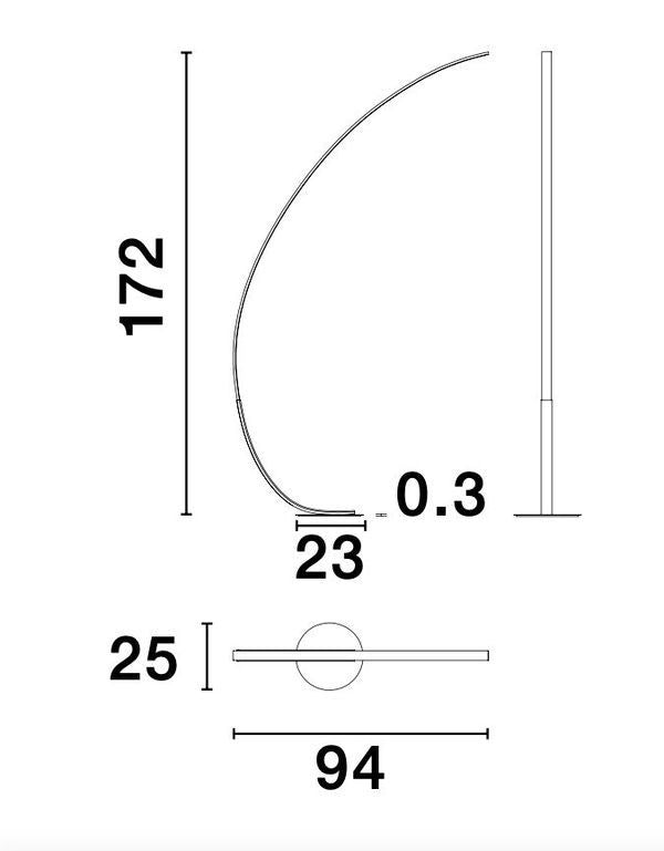 Lampadaire Premium noir, H 172 cm