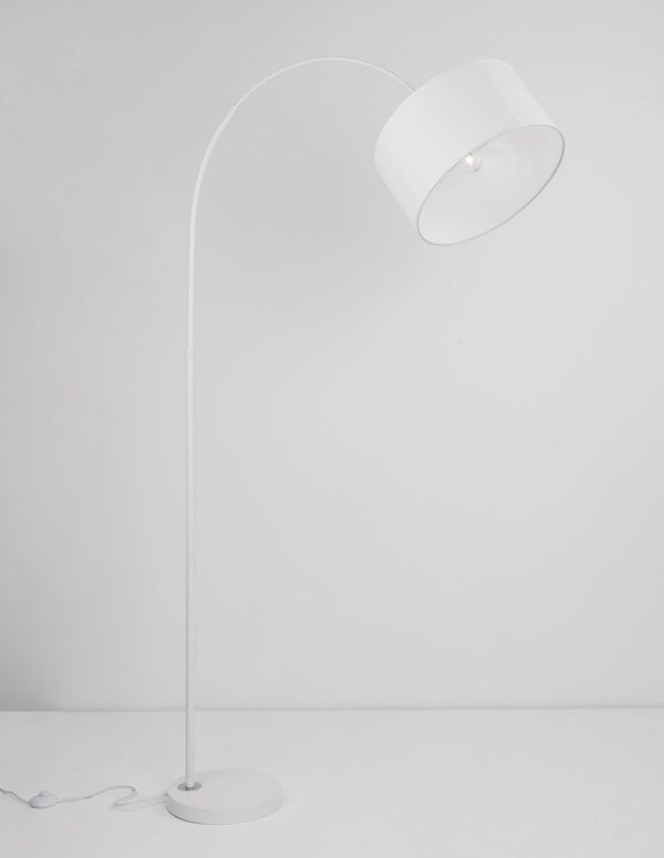 Lampadaire Sama blanc, tissu
