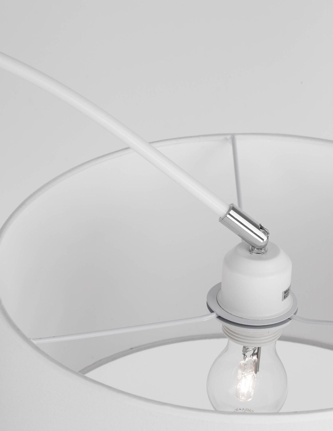Lampadaire Sama blanc, tissu