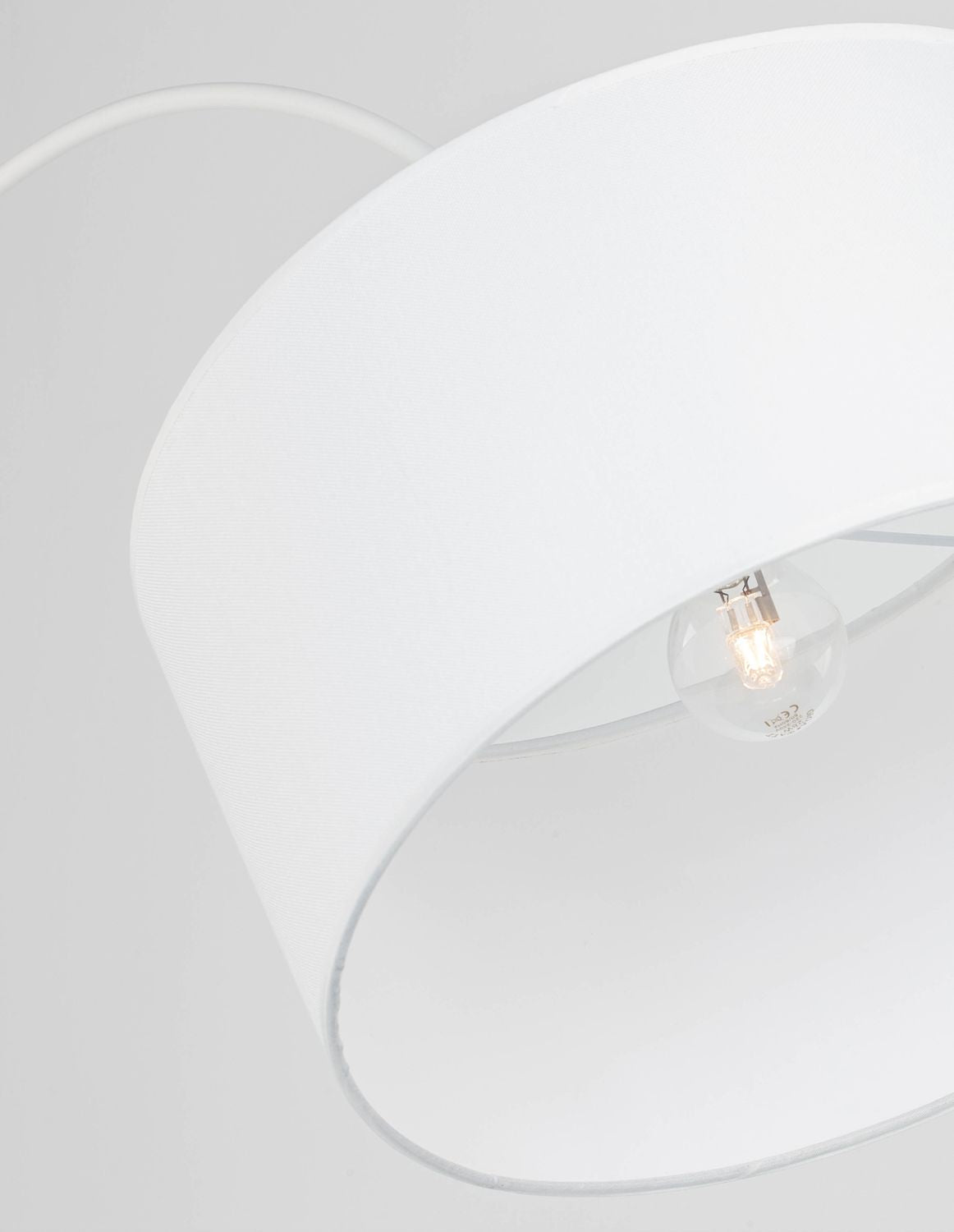 Lampadaire Sama blanc, tissu