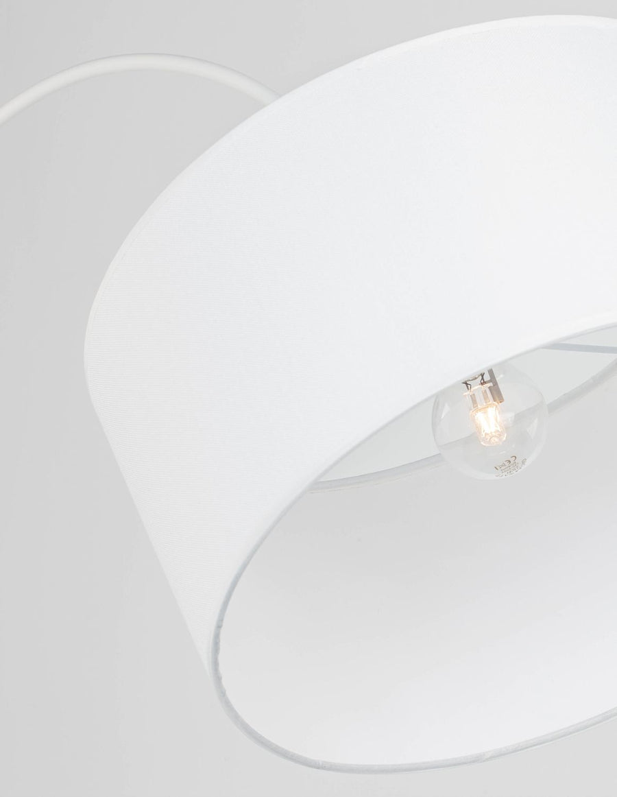 Lampadaire Sama blanc, tissu