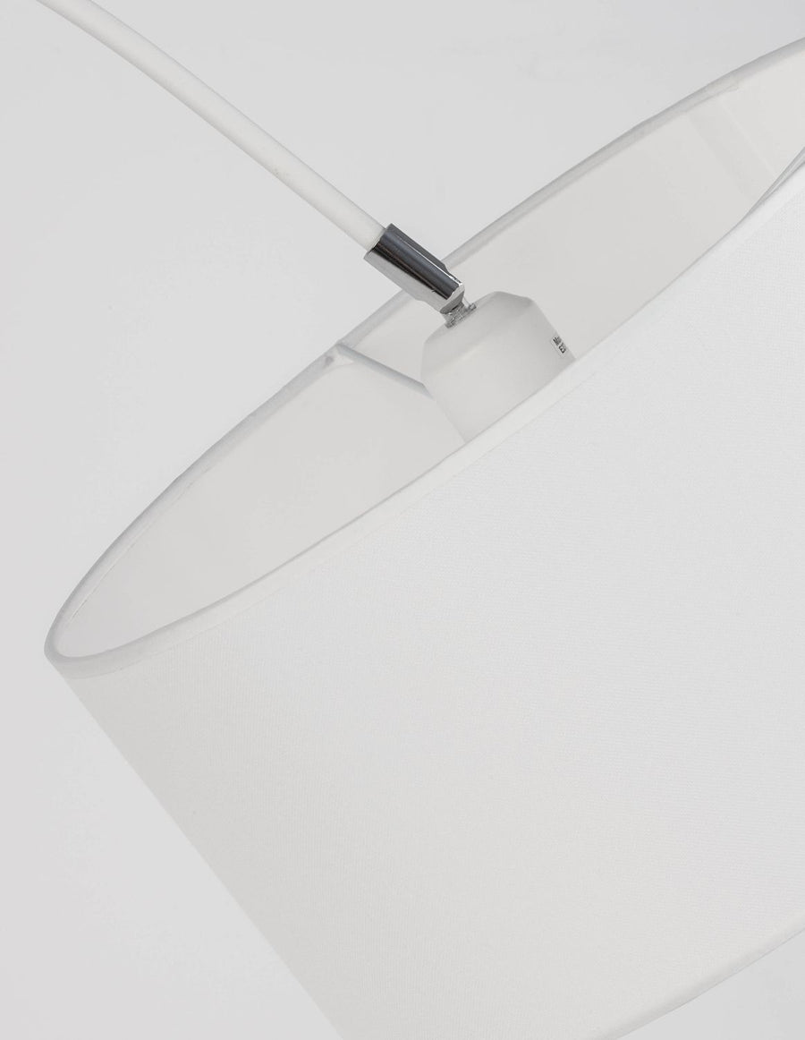 Lampadaire Sama blanc, tissu