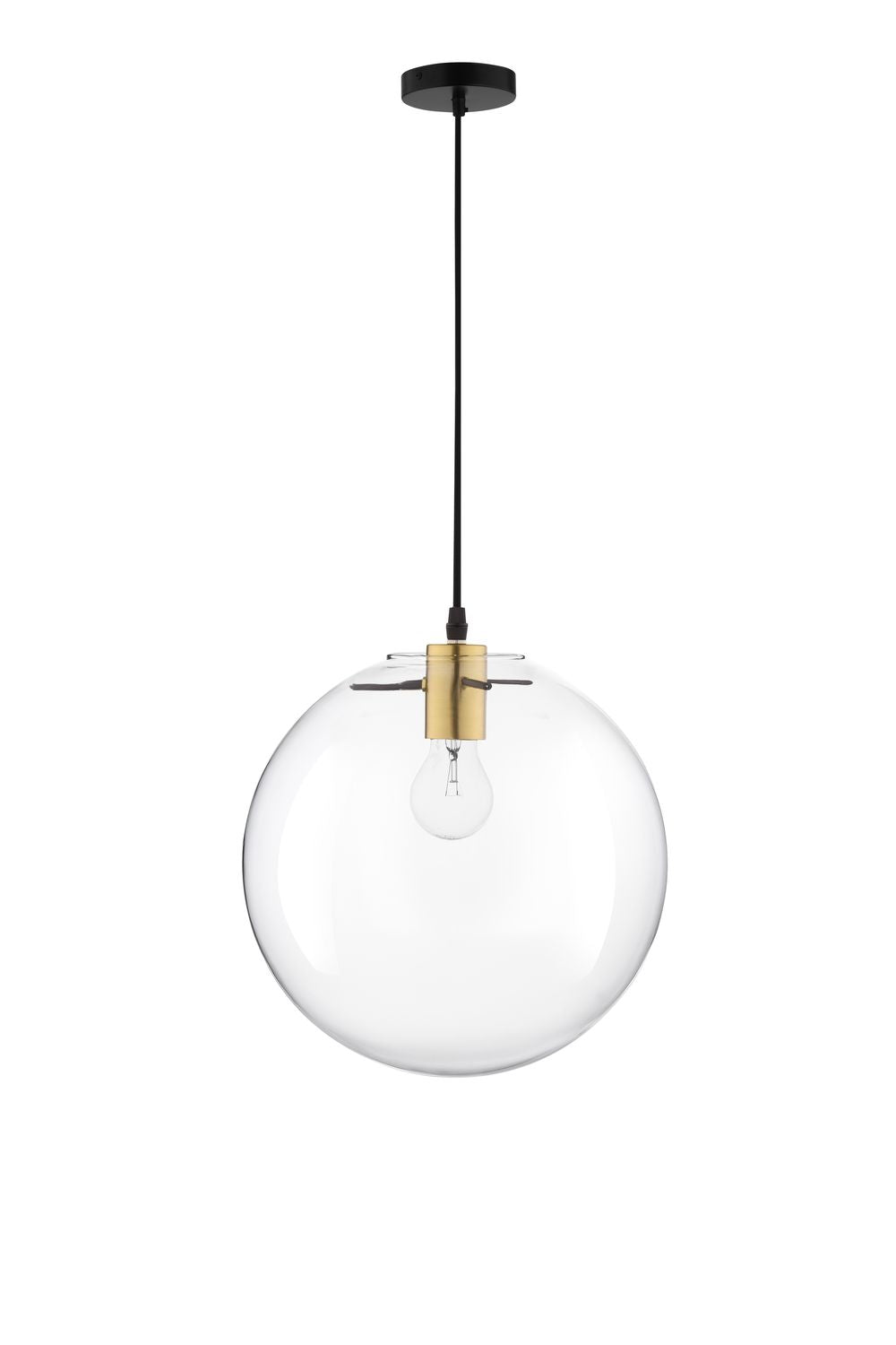 Suspension Mirale noire, verre, H 181 cm