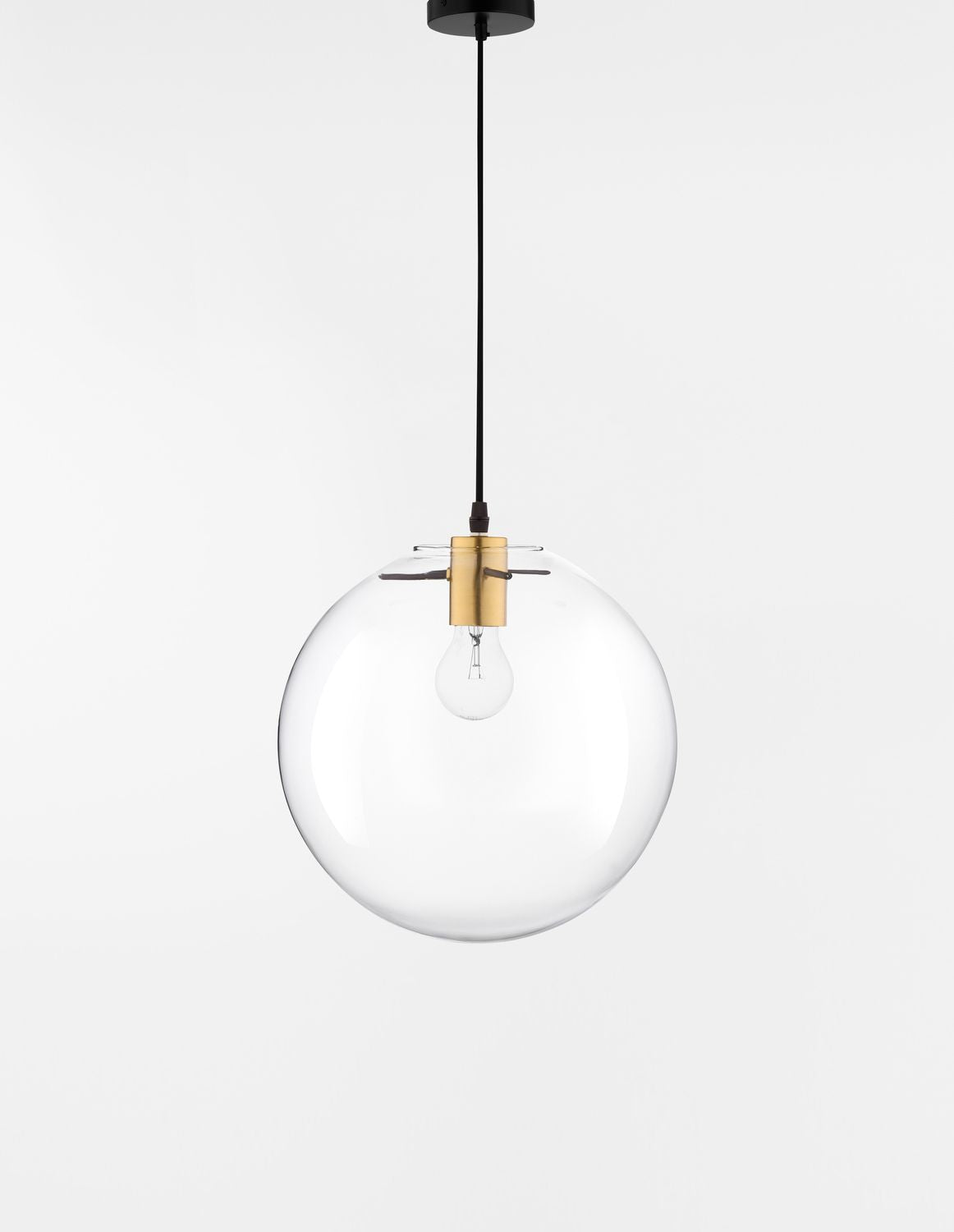 Suspension Mirale noire, verre, H 181 cm