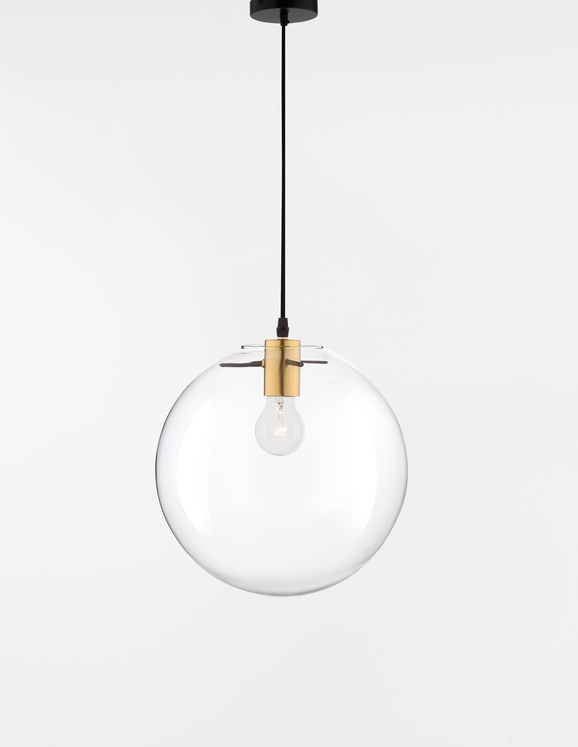 Suspension Mirale noire, verre, H 181 cm