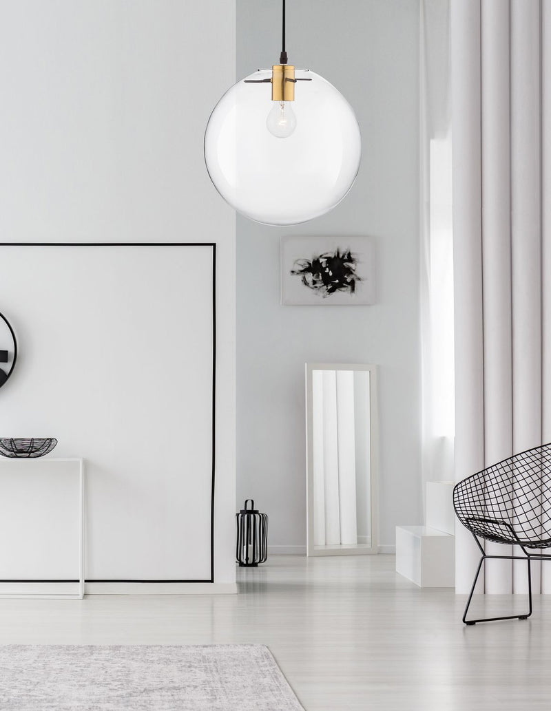 Suspension Mirale noire, verre, H 187 cm