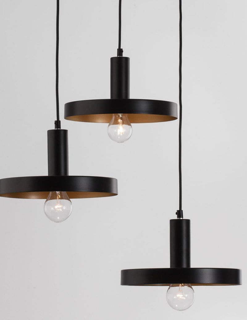 Suspension Garni 3 lumières noire
