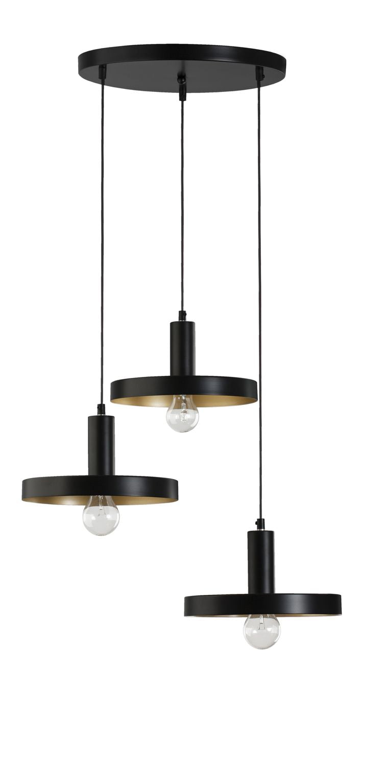 Suspension Garni 3 lumières noire