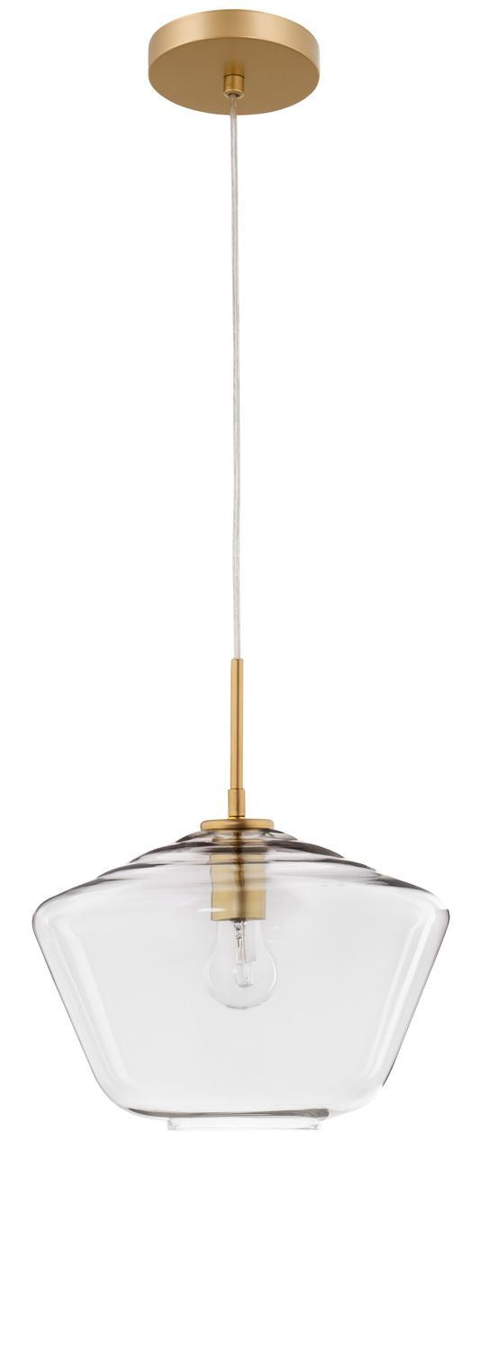 Suspension Prisma dorée, verre, H 124 cm