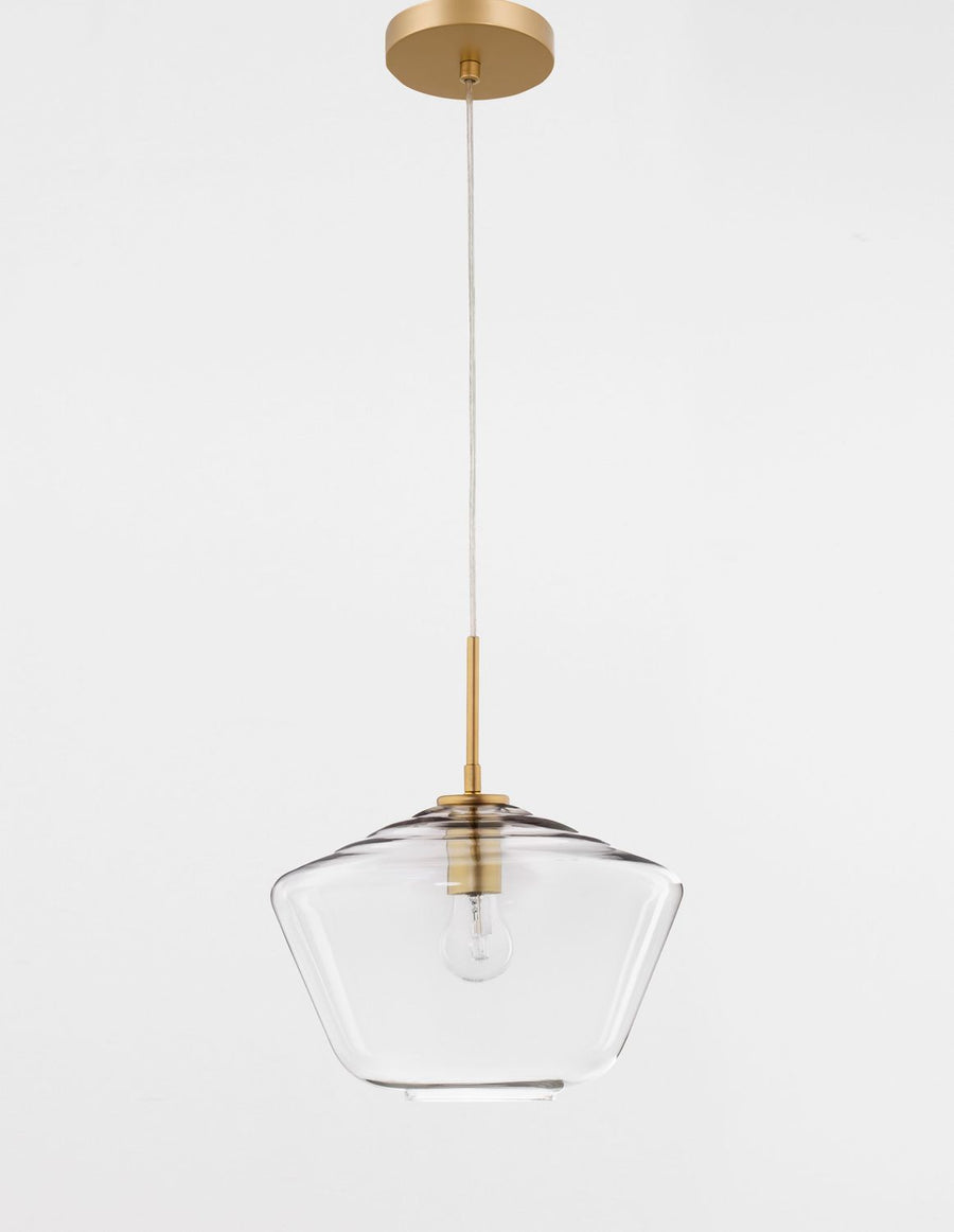 Suspension Prisma dorée, verre, H 124 cm