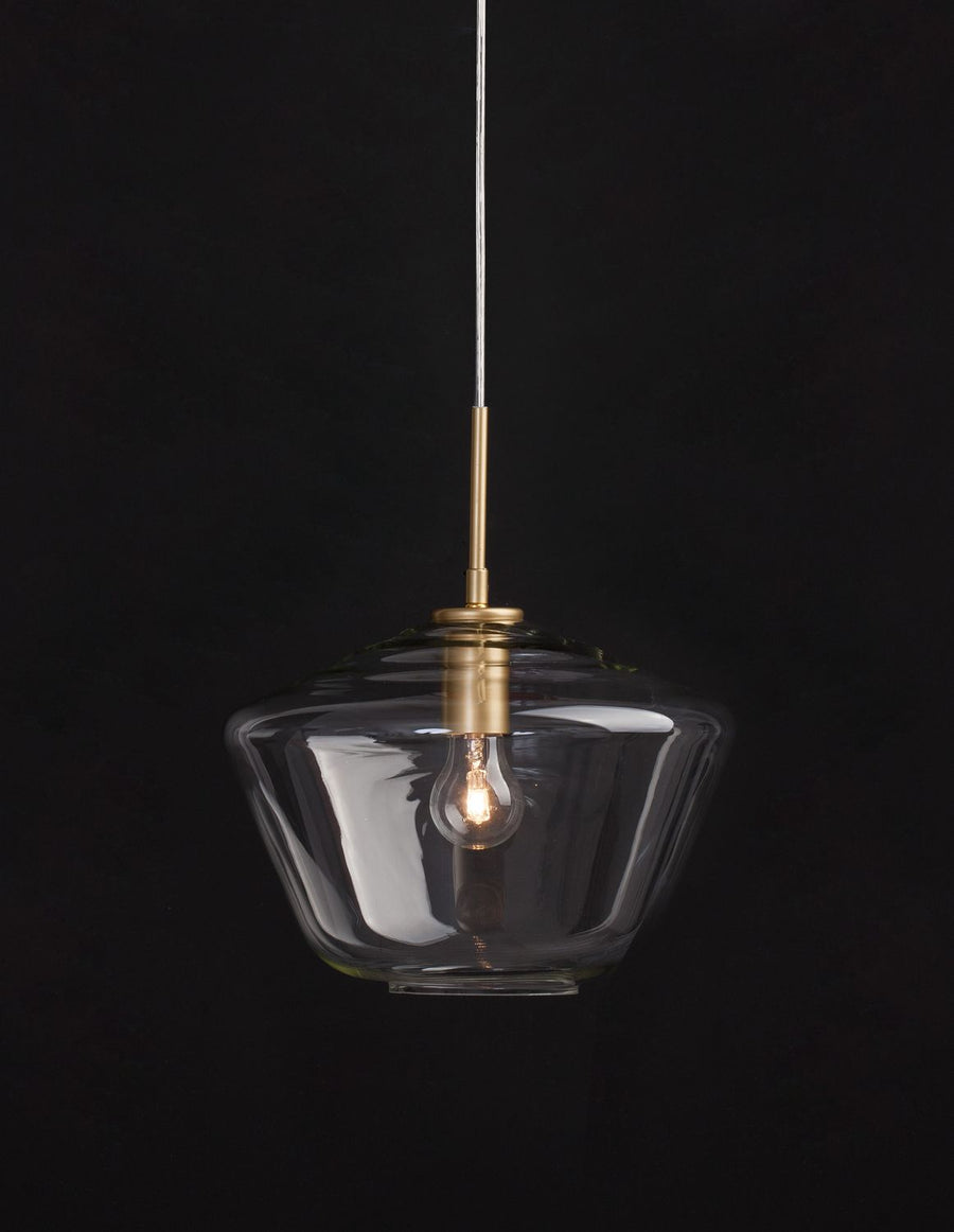 Suspension Prisma dorée, verre, H 124 cm