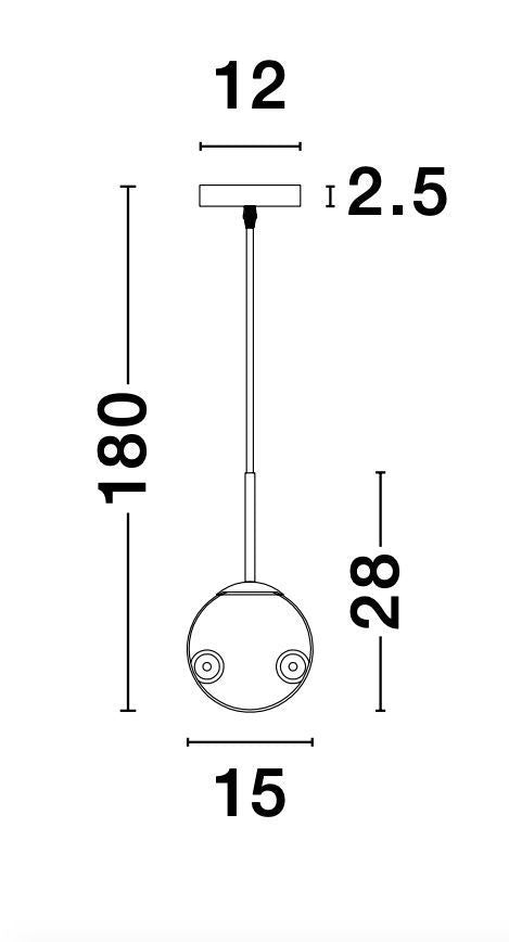 Suspension Spada dorée, verre