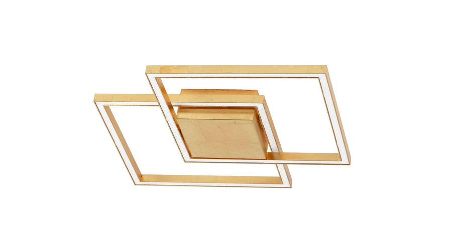 Plafonnier Bilbao doré, L 46 cm