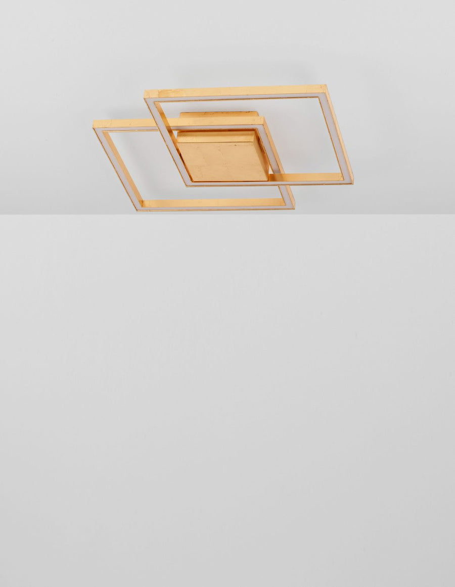 Plafonnier Bilbao doré, L 46 cm