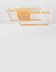 Plafonnier Bilbao doré, L 56 cm