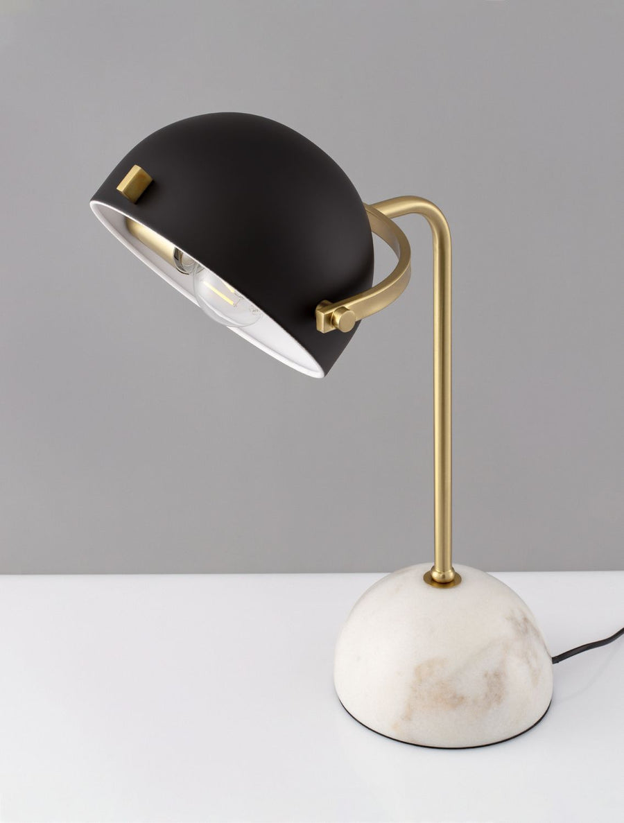 Lampe à poser Bishop blanche, marbre
