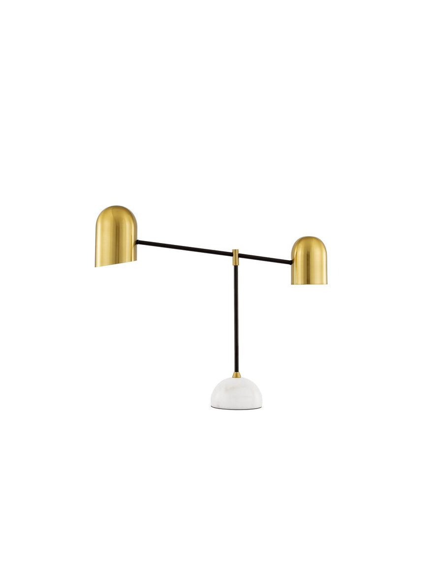 Lampe à poser Nela 2 lumières blanche, marbre