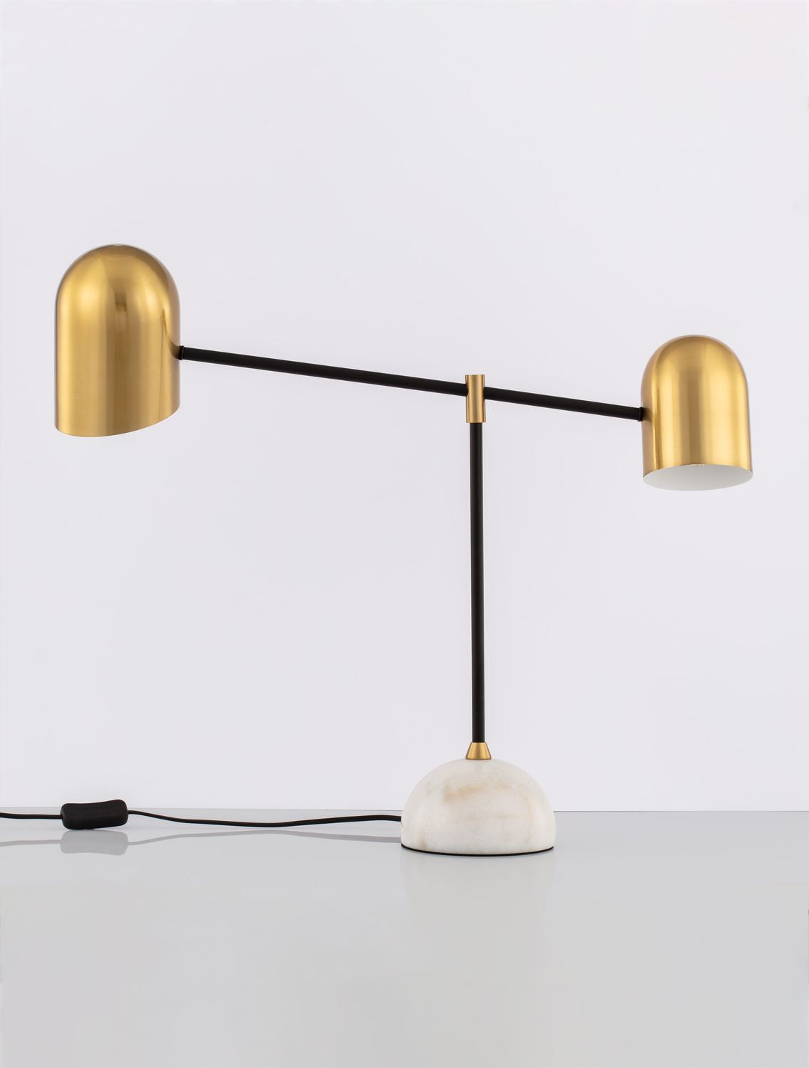 Lampe à poser Nela 2 lumières blanche, marbre