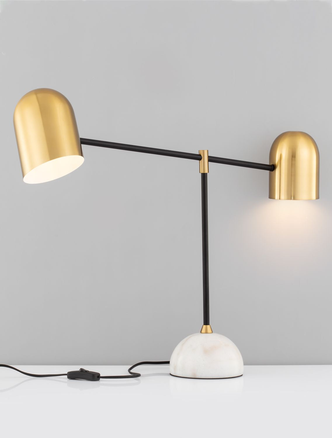 Lampe à poser Nela 2 lumières blanche, marbre