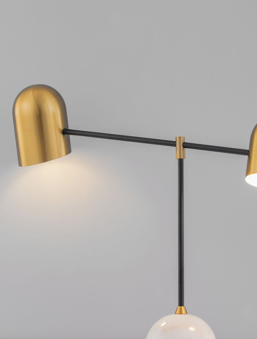 Lampe à poser Nela 2 lumières blanche, marbre