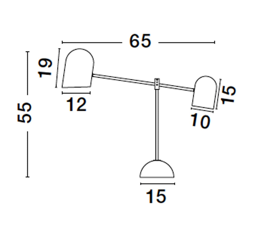 Lampe à poser Nela 2 lumières blanche, marbre