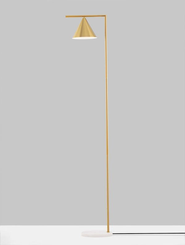 Lampadaire Sway doré, marbre