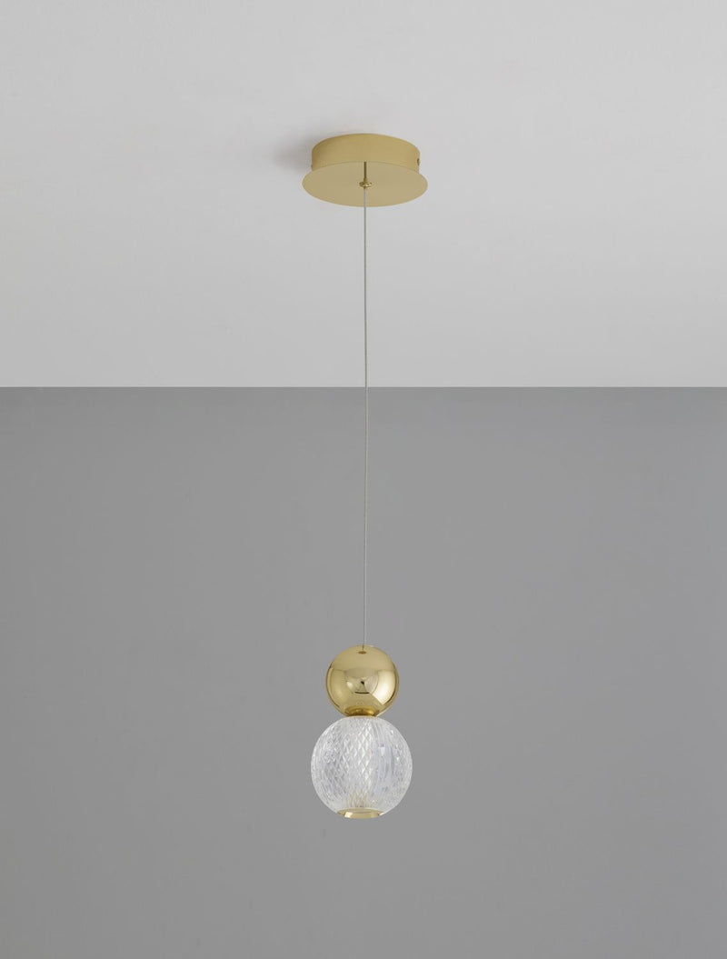 Suspension Brille dorée, H 120 cm (9511020)