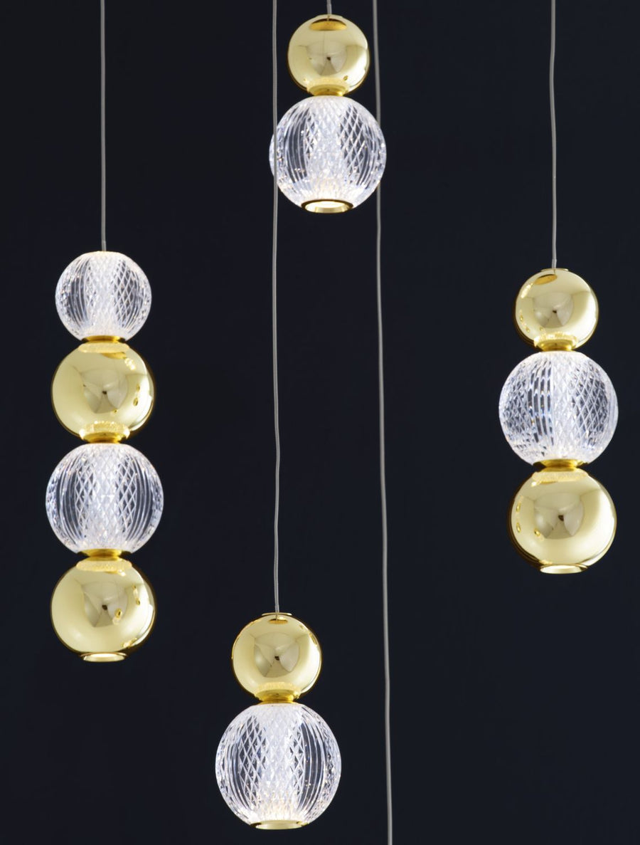 Suspension Brille dorée, H 200 cm (9511050)
