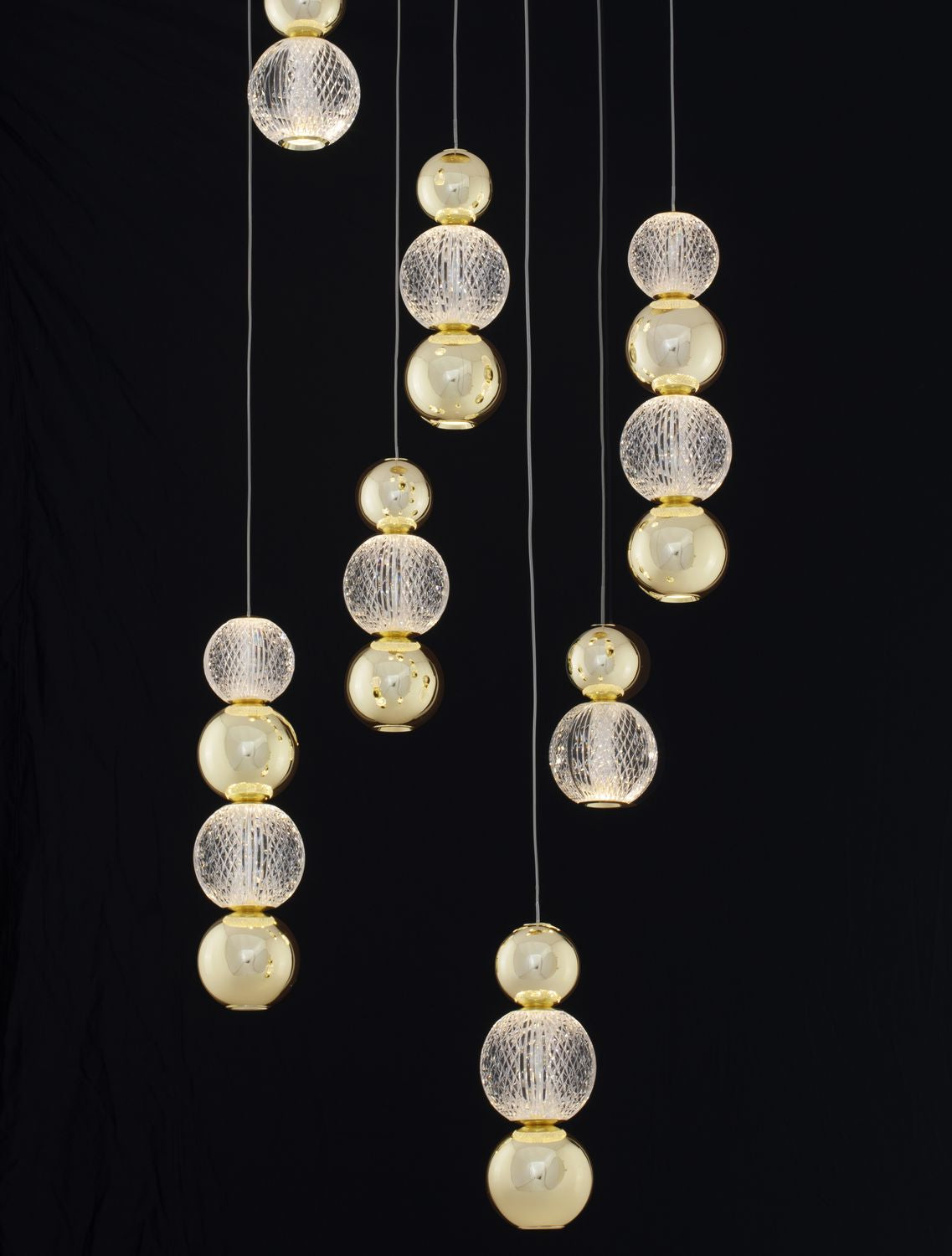 Suspension Brille dorée, H 200 cm (9511060)