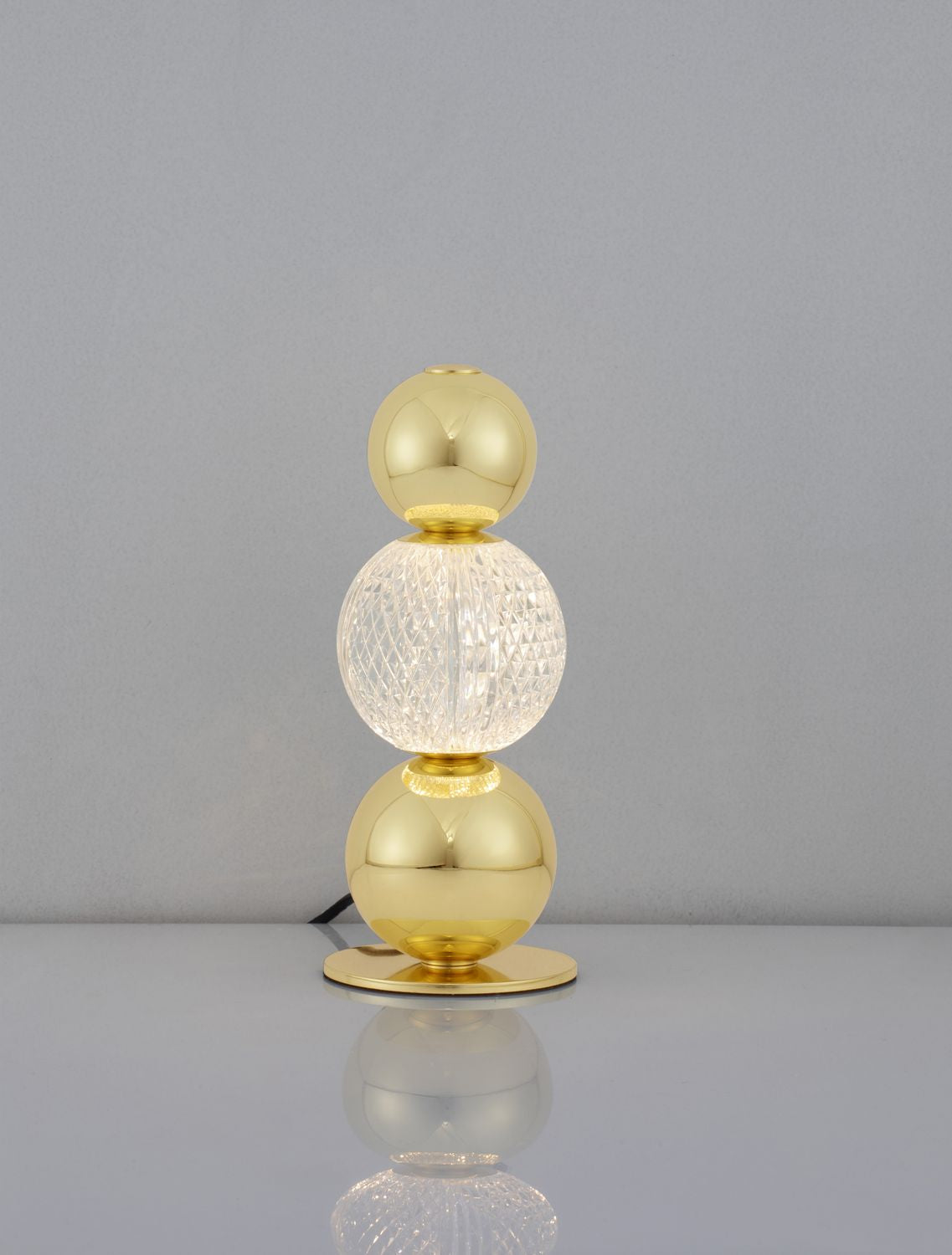 Lampe à poser Brille dorée, H 29 cm